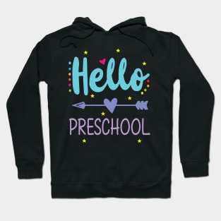 Hearts Arrow Teacher Student Back To School Hello Preschool Hoodie